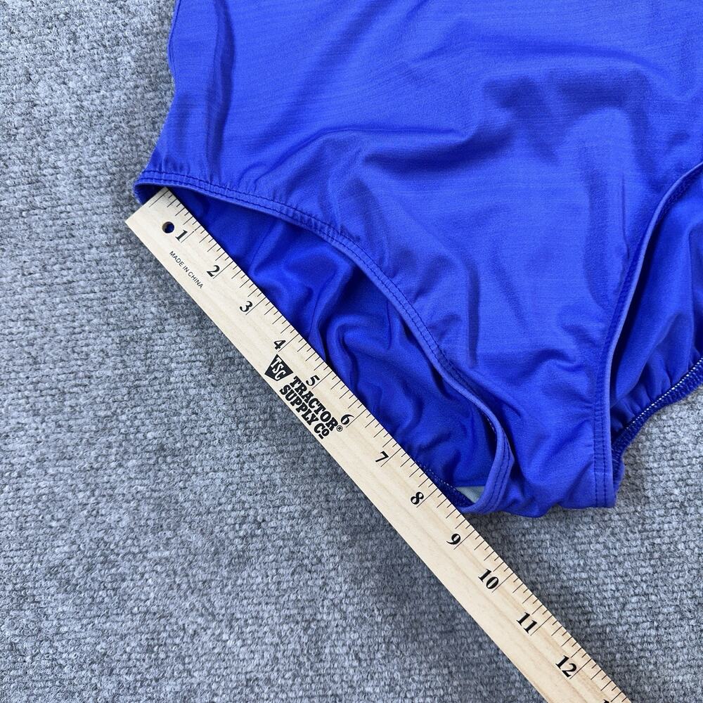 Lands’ End Women’s Swimsuit Size 10 Blue One Piece Slimming Scoop Back Shelf Bra - Picture 4 of 8